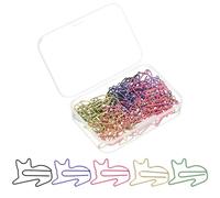 PATIKIL 50pcs Paper Clip, Cat Shape Paper Clip Small Cute Rust-Proof Metal Strong Durable Bulk for Office Home, 32mm, 5 Color