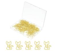 PATIKIL 50pcs Paper Clip, Cat Shape Paper Clip Small Cute Rust-Proof Metal Strong Durable Bulk for Office Home, 31mm, Yellow