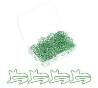 PATIKIL 50pcs Paper Clip, Cat Shape Paper Clip Small Cute Rust-Proof Metal Strong Durable Bulk for Office Home, 32mm, Green