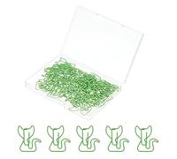 PATIKIL 50pcs Paper Clip, Cat Shape Paper Clip Small Cute Rust-Proof Metal Strong Durable Bulk for Office Home, 31mm, Green