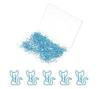 PATIKIL 50pcs Paper Clip, Cat Shape Paper Clip Small Cute Rust-Proof Metal Strong Durable Bulk for Office Home, 31mm, Blue