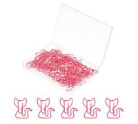 PATIKIL 50pcs Paper Clip, Cat Shape Paper Clip Small Cute Rust-Proof Metal Strong Durable Bulk for Office Home, 31mm, Pink