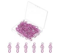 PATIKIL 50pcs Paper Clip, Musical Style Paper Clip Small Cute Rust-Proof Metal Strong Durable Bulk for Office Home, 40mm, Hot Pink