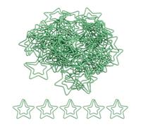 PATIKIL 50pcs Paper Clip, Star Paper Clip Small Cute Rust-Proof Metal Planner Bookmarks for Office Home Rust-Proof Metal Planner Bookmarks for Office Home, 29mm, Green
