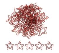 PATIKIL 50pcs Paper Clip, Star Paper Clip Small Cute Rust-Proof Metal Planner Bookmarks for Office Home Rust-Proof Metal Planner Bookmarks for Office Home, 29mm, Red