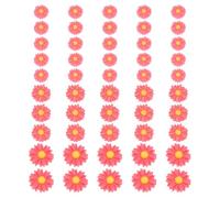 PATIKIL 50Pcs Resin Daisy Flower Charms, 3 Sizes Flatback Cute Flower Charms for DIY Scrapbooking Embellishments Nail Phone Case Decor, Rose Red