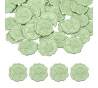 PATIKIL 50Pcs Rose Wax Seal Stickers, Love Embossed Self Adhesive Backed Envelopes Seal Sticker Accessories for Wedding Invitation Letter Birthday Party Gift, Grass Green