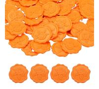 PATIKIL 50Pcs Rose Wax Seal Stickers, Love Embossed Self Adhesive Backed Envelopes Seal Sticker Accessories for Wedding Invitation Letter Birthday Party Gift, Orange