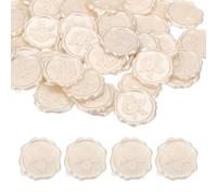 PATIKIL 50Pcs Rose Wax Seal Stickers, Love Embossed Self Adhesive Backed Envelopes Seal Sticker Accessories for Wedding Invitation Letter Birthday Party Gift, Light White