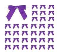 PATIKIL 50Pcs Satin Ribbon Twist Tie Bows 3.5" Small Craft Bows,Dark Purple | for DIY Gift Wrapping Champagne Bottle Wedding Christmas Birthday Decor