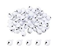 PATIKIL 50Pcs Small Jingle Bells, 14mm 0.55in Mini Bells for Crafts Christmas Decor Home Festival Decorations Party Favors Pet Collars Keychain Making, White