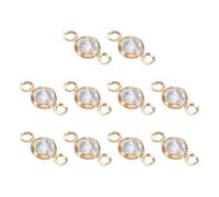 PATIKIL 50pcs Zirconia Charm, 6mm Mini Crystal Charm Zircon Rhinestone Pendant Crystal Diamond Gemstone Connectors with 2 Loop for Making s, Round