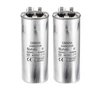 PATIKIL 50uF 50MDF 450V AC Fan Start Capacitor,2Pcs CBB65 Circular Run Capacitor for AC Motor Run Air Conditioner Cool Heat Pump Condenser Straight
