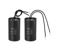 PATIKIL 50uf CBB60 Run Capacitor, 2 Pcs AC 450V 2 Wires 50/60Hz Motor Running Capacitor 90x48x90, Black