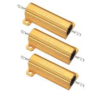 PATIKIL 50W 0.22 Ohm Aluminum Shell Resistor, 3Pcs Aluminum Housing Resistor, 5% Tolerance Wirewound Resistors Screw Tap Chassis Mounted, Golden