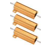 PATIKIL 50W 0.33 Ohm Aluminum Shell Resistor, 3Pcs Aluminum Housing Resistor, 5% Tolerance Wirewound Resistors Screw Tap Chassis Mounted, Golden