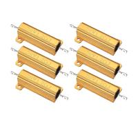 PATIKIL 50W 1.2 Ohm Aluminum Shell Resistor, 6Pcs Aluminum Housing Resistor, 5% Tolerance Wirewound Resistors Screw Tap Chassis Mounted, Golden