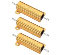 PATIKIL 50W 1 Ohm Aluminum Shell Resistor, 3Pcs Aluminum Housing Resistor, 5% Tolerance Wirewound Resistors Screw Tap Chassis Mounted, Golden