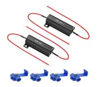 PATIKIL 50W 10 Ohm Aluminum Shell Resistor, 2Pcs Aluminum Housing Resistor with Clips Housed Case Wirewound Resistors Screw Tap Power Resistor, Black