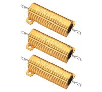 PATIKIL 50W 10 Ohm Aluminum Shell Resistor, 3Pcs Aluminum Housing Resistor, 5% Tolerance Wirewound Resistors Screw Tap Chassis Mounted, Golden