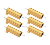 PATIKIL 50W 10 Ohm Aluminum Shell Resistor, 6Pcs Aluminum Housing Resistor, 5% Tolerance Wirewound Resistors Screw Tap Chassis Mounted, Golden