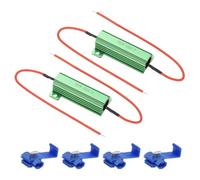 PATIKIL 50W 15 Ohm Aluminum Shell Resistor, 2Pcs Aluminum Housing Resistor with Clips Housed Case Wirewound Resistors Screw Tap Power Resistor, Green