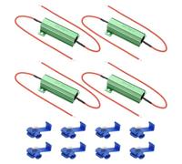 PATIKIL 50W 15 Ohm Aluminum Shell Resistor, 4Pcs Aluminum Housing Resistor with Clips Housed Case Wirewound Resistors Screw Tap Power Resistor, Green