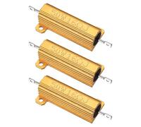 PATIKIL 50W 16 Ohm Aluminum Shell Resistor, 3Pcs Aluminum Housing Resistor, 5% Tolerance Wirewound Resistors Screw Tap Chassis Mounted, Golden