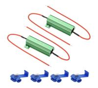 PATIKIL 50W 2 Ohm Aluminum Shell Resistor, 2Pcs Aluminum Housing Resistor with Clips Housed Case Wirewound Resistors Screw Tap Power Resistor, Green