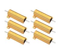 PATIKIL 50W 4.7 Ohm Aluminum Shell Resistor, 6Pcs Aluminum Housing Resistor, 5% Tolerance Wirewound Resistors Screw Tap Chassis Mounted, Golden