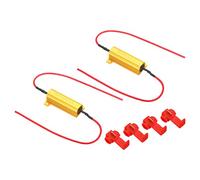 PATIKIL 50W 4 Ohm Aluminum Shell Resistor, 2 Pack Aluminum Housing Resistor Housed Case Wirewound Resistors Screw Tap Power Resistor Golden