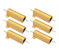 PATIKIL 50W 470 Ohm Aluminum Shell Resistor, 6Pcs Aluminum Housing Resistor, 5% Tolerance Wirewound Resistors Screw Tap Chassis Mounted, Golden