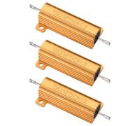PATIKIL 50W 50000 Ohm Aluminum Shell Resistor, 3Pcs Aluminum Housing Resistor, 5% Tolerance Wirewound Resistors Screw Tap Chassis Mounted, Golden
