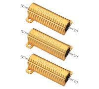 PATIKIL 50W 8 Ohm Aluminum Shell Resistor, 3Pcs Aluminum Housing Resistor, 5% Tolerance Wirewound Resistors Screw Tap Chassis Mounted, Golden