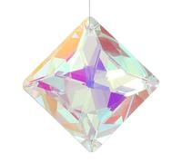 PATIKIL 50x50mm Suncatcher Ornament, Square Hanging Faceted Crystals Prisms Pendant Glass Sun Light Catchers Rainbow Making with Rope for Windows Chandelier Decoration, Clear AB