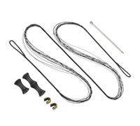 PATIKIL 51.2 Inch Bow String Replacement, Archery Bowstrings Accessories 12 Strands Bowstring with Finger Guard & 2 Brass Nock Points for Traditional Recurve Longbow, Black