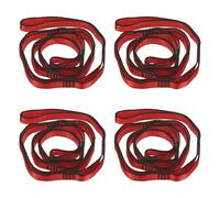 PATIKIL 51 Inch Daisy Chain Straps, 4 Pack Strong Climbing Strap Adjustable Nylon Chain Sling with 8 Loops for Aerial Yoga Hammock Swing, Red