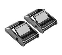 PATIKIL 52.5mm Double Spring Metal Cam Buckle, Zinc Alloy Press Buckle Lock for Tie Down Strap, Black 2 Pack