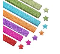 PATIKIL 520 Sheets Glittering Origami Star Paper Strips, Lucky Star Paper Strips Sparkling Decorative Folding Strip for DIY Art Crafts Handmade Project, Shiny 7 Colors