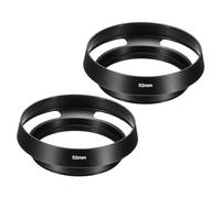 PATIKIL 52mm Lens Hood, 2Pcs Standard Vented Matte Surface Anti-reflective Inside Hollow Lens Hood for Universal Camera Lens, Black for Nikon, for Fujifilm, for Pentax, for Leica