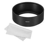 PATIKIL 52mm Lens Hood, Standard Focus Frosted Surface Anti-reflective Inside Hood with Cleaning Cloth for Camera Lens, Black for Nikon, for Fujifilm, for Pentax, for Leica
