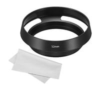 PATIKIL 52mm Lens Hood, Standard Vented Matte Surface Anti-reflective Inside Hood with Cleaning Cloth for Camera Lens, Black for Nikon, for Fujifilm, for Pentax, for Leica