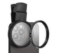 PATIKIL 52mm Phone Camera Lens, Clip-On 4 Point Star Filter Circular Polarizing Lens for Most Smart Phones and DSLR Cameras, Black