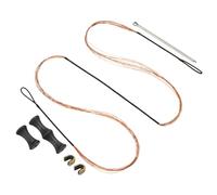 PATIKIL 53 Inch Bow String Replacement, Archery Bowstrings Accessories 12 Strands Bowstring with Finger Guard & 2 Brass Nock Points for Traditional Recurve Longbow, Black-Orange