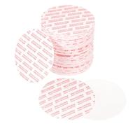 PATIKIL 53mm/2.09" Foam Lid Liner 75pcs Adhesive Round PS Pressure Sensitive Seals, Cap Liners Resistant Tamper for Plastic Glass Jar Bottle Cap Canning Vials Seals Red Text, White