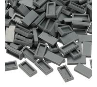 PATIKIL 555 Pcs Flat Blocks Bulk, 1x2 Square Dark Gray Classic Tiles Smooth Surface Mini Building Blocks Accessories Compatible Bricks Kits for Building Floor Walls Mosaic Pixel Arts