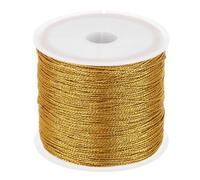 PATIKIL 55m/60yards Metallic Cord, 1 Roll 0.4mm Dia Tinsel Ornament String Thread for Craft Beading Jewelry Making Gift Wrapping Decoration, Gold