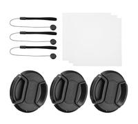 PATIKIL 55mm Lens Cap Set, 3Pack Center Pinch Snap Camera Lens Cover for Front Len Suitable for 55mm Thread Universal DSLR Lenses for Nikon, for Fujifilm, for Pentax, for Leica