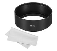 PATIKIL 55mm Lens Hood, Standard Focus Frosted Surface Anti-reflective Inside Hood with Cleaning Cloth for Camera Lens, Black for Nikon, for Fujifilm, for Pentax, for Leica