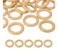PATIKIL 55mm Natural Wooden Rings, 10 Pack Wood Ring Round Linking Rings Wood Loop Circle for Craft Pendant DIY Jewelry Making Macrame, Light Yellow